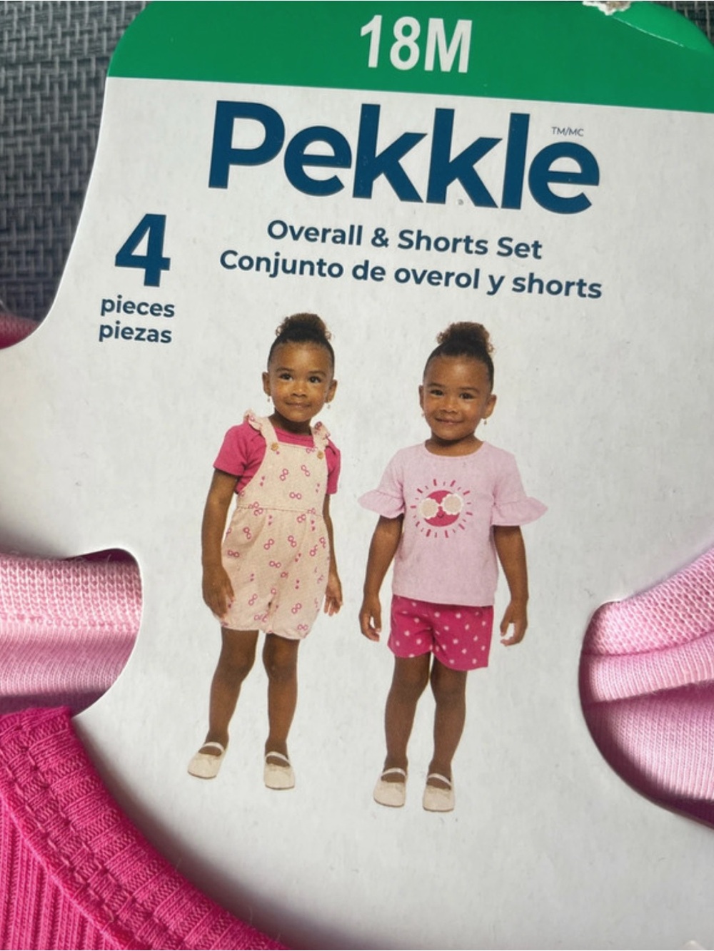Pekkle Pink Girls' Matching Overall & Shorts Set